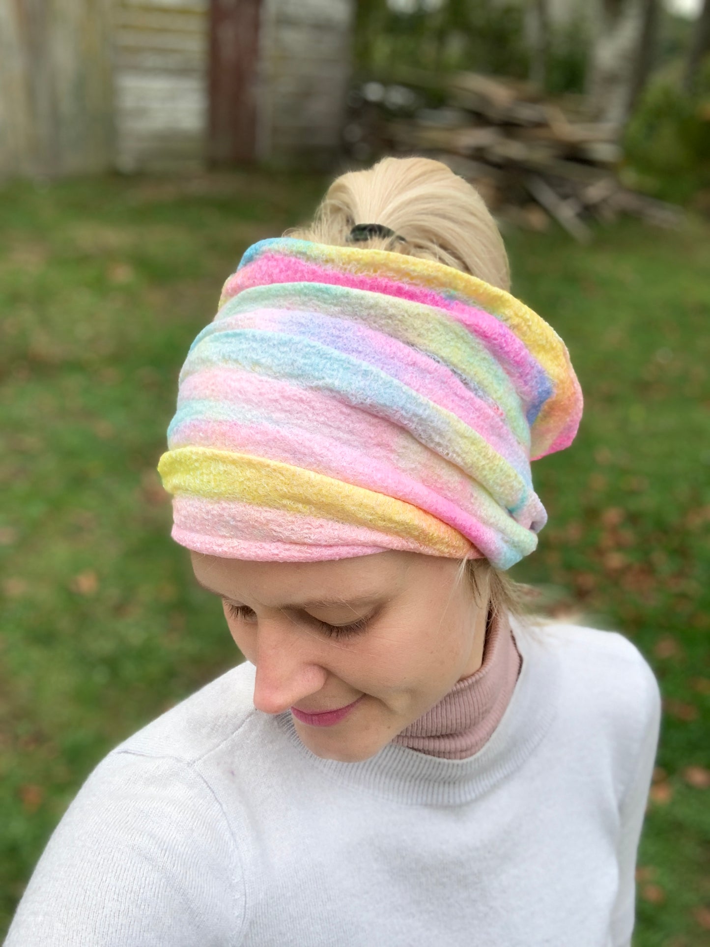 Wet Felting Nuno Scarf Template Free | XS to XL | Large Format Printing Cut Out Pattern | Watch on YouTube | Cowl Tube Scarf