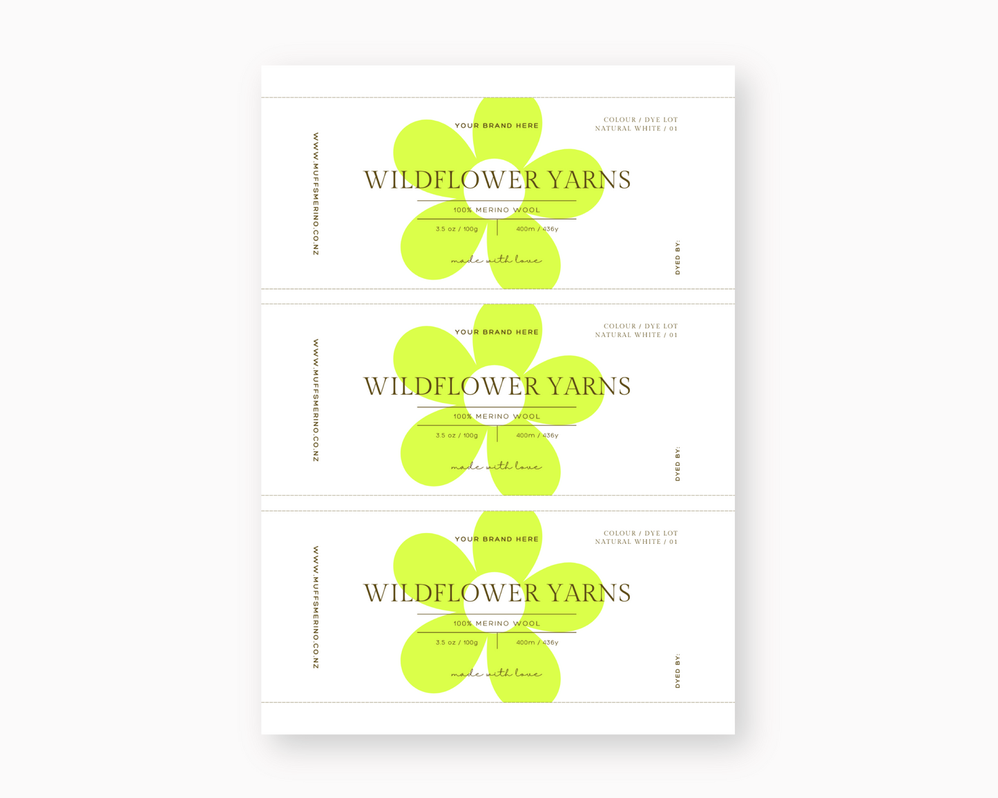 100g and 20g Yarn Shop Labels Customisable Canva Template by the Palette Parlour