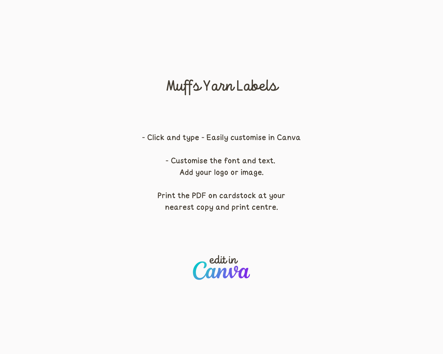 100g and 20g Yarn Shop Labels Customisable Canva Template by the Palette Parlour