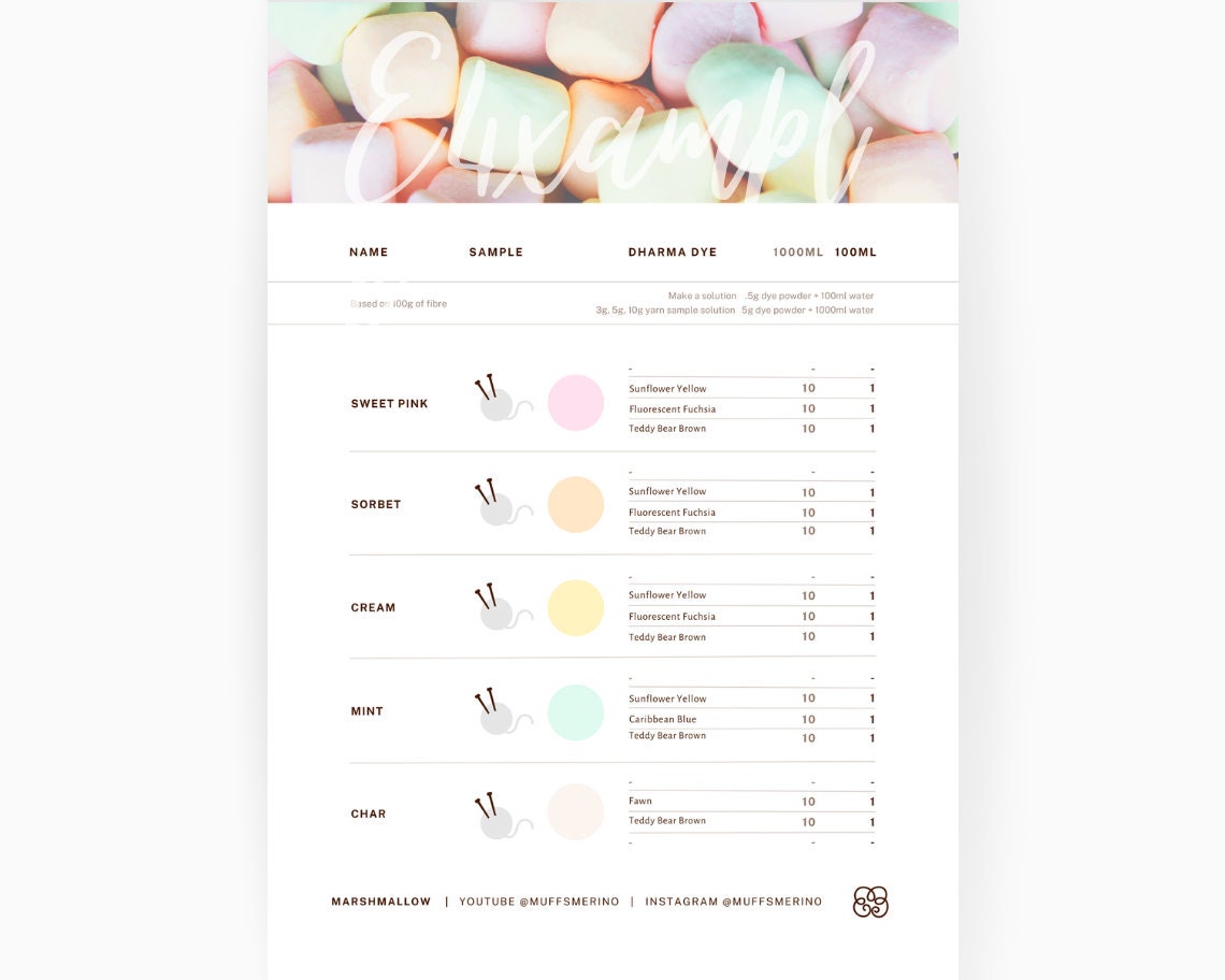 Muffs Original Marshmallow Dye Recipe | Dharma Acid Dyes | Pastel Solid Colour Palette | Learn How to Dye Wool Fibre Yarn