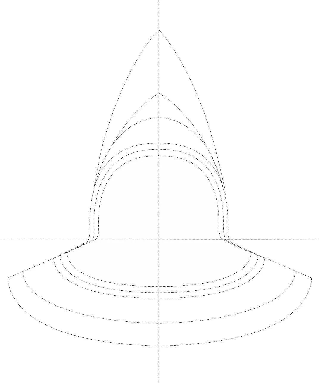 Digital Wet Felting Hat Resist Template | all Sizes | Large Format Printing Cut Out Pattern | Learn How to Felt | Wool Fedora | Brim Hat