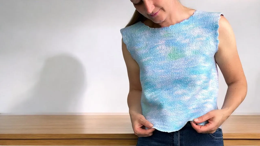 Wet Felting Vest Crop Top Resist Template | Woman XS to XL | Large Format Printing Cut Out Pattern | Watch on YouTube | Clothing | Tank Top