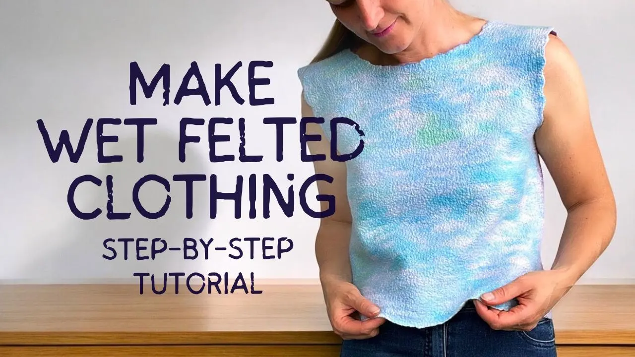 Wet Felting Vest Crop Top Resist Template | Woman XS to XL | Large Format Printing Cut Out Pattern | Watch on YouTube | Clothing | Tank Top