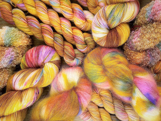 Dharma Dye 'Golden Ticket' Colourway by Muffs Merino